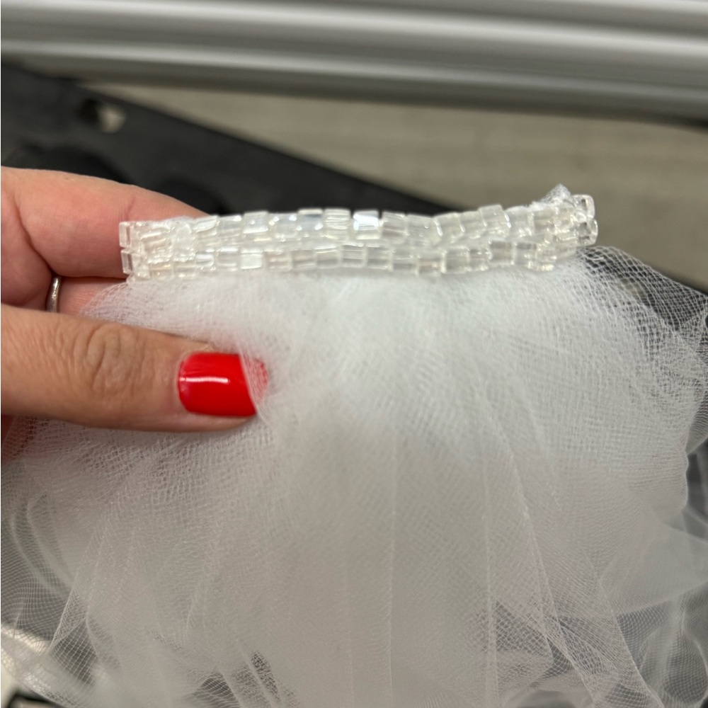 Custom wedding veil with face cover